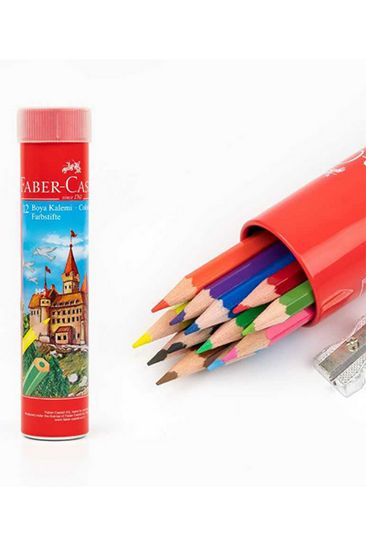 Faber Castell 12 Li Tüp Kuru Boya Kalemi resmi