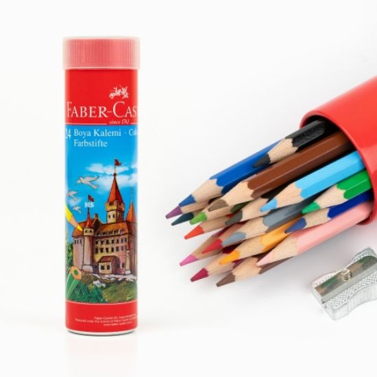 Faber Castell 24 Lü Tüp Kuru Boya Kalemi resmi