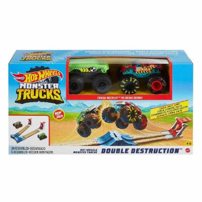 Hot Wheels Monster Trucks Çifte Çarpışma Oyun Seti GYC80 resmi