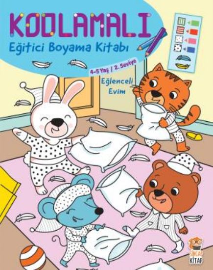 Kodlamalı Eğitici Boyama Kitabı - Eğlenceli Evim 4-5 Yaş 2. Seviye resmi