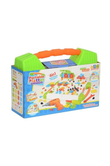 Oyuncak Matkap Çantalı Pilli Matkap Sök Tak Seti 254 Parça 673A resmi