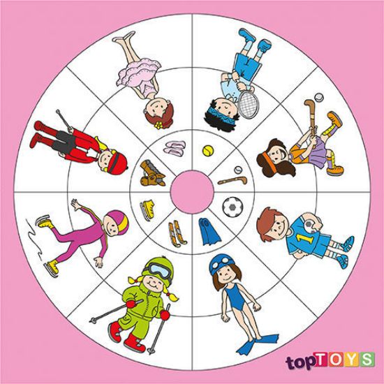 TOPTOYS Dairesel Temalar Spor Ahşap Puzzle (CS-7025) resmi