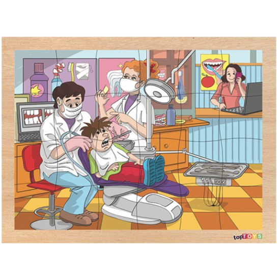 TOPTOYS Dişçi Ahşap Puzzle 24 Parça (CS-7049) resmi