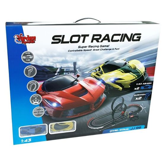 Oyuncak Yarış Pisti Pilli 2 Araçlı Sayaçlı Yarış Seti resmi