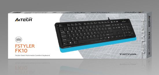 A4 Tech Fk10 Q Usb Fsytyler Mavi Tr Fn-Multimedya Klavye resmi