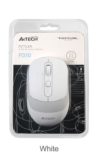 A4 Tech Fg10 Beyaz Nano Kablosuz Optik 2000 Dpı Mouse resmi