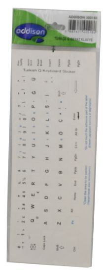 Addison 300165 Türkçe q Beyaz Klavye Stıker resmi