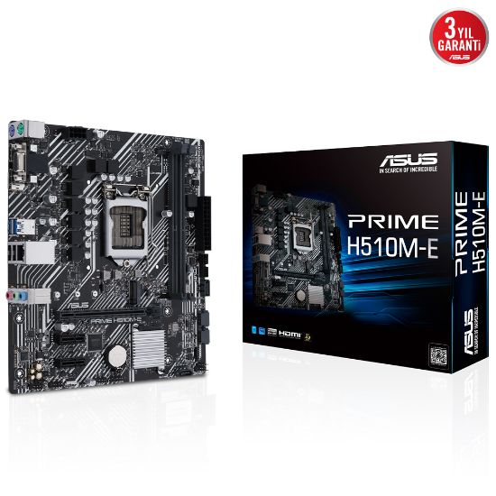 Asus Prime H510M-E 11.Nesil 3200(OC) Ddr4 64GB Soket LGA1200 M.2 Vga Hdmi Dp Matx Anakart resmi