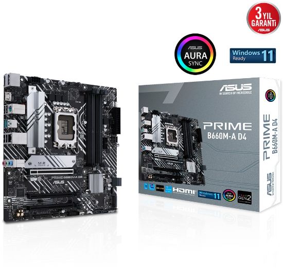Asus PRIME B660M-A DDR4 5333mhz(OC) RGB M.2 1700p mATX Anakart resmi