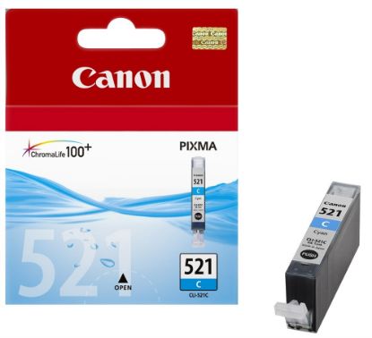 Canon CLI-521C Cyan Mavi Mürekkep Kartuş MP260/540/550/560/620/630 MX860/870 resmi