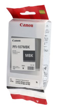 Canon PFI-107MBK Matte Black Mat Siyah Plotter Kartuş IPF770/775 resmi