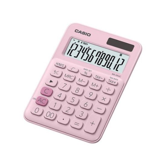 Casio MS-20UC-PK 12 Hane Açık Pembe Masa Üstü Hesap Makinesi resmi