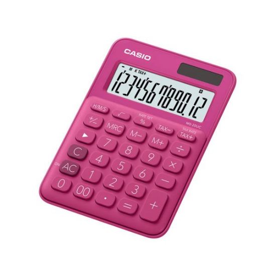 Casio MS-20UC-RD 12 Hane Koyu Pembe Masa Üstü Hesap Makinesi resmi