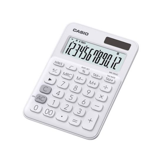 Casio MS-20UC-WE 12 Hane Beyaz Masa Üstü Hesap Makinesi resmi