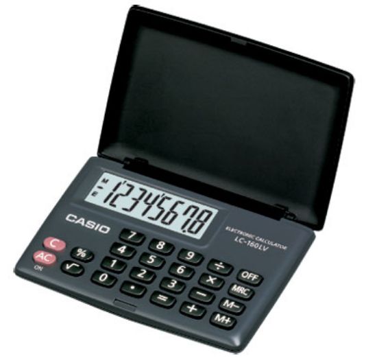 Casio LC-160LV-BK 8 Hane Siyah Cep Tipi Hesap Makinesi resmi