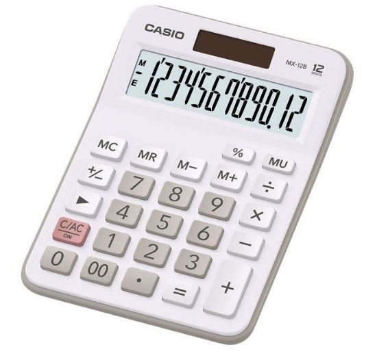 Casio MX-12B-WE Beyaz 12 Hane Masa Üstü Hesap Makinesi resmi