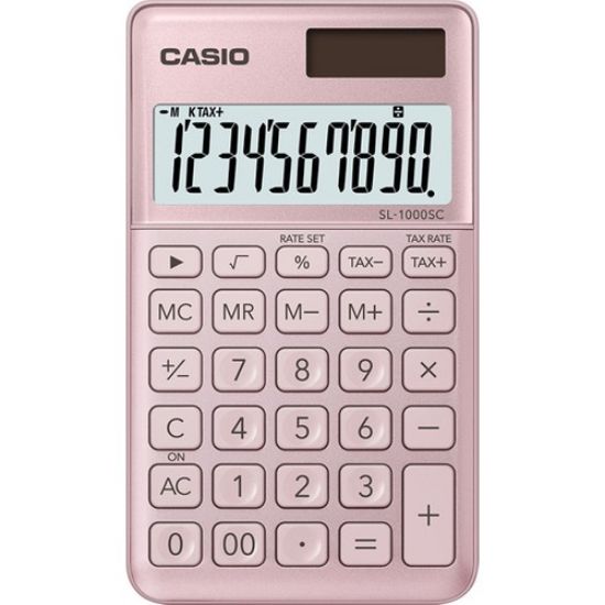 Casio SL-1000SC-PK Cep Tipi 10 Hane Pembe Hesap Makinesi resmi