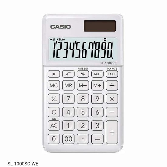 Casio SL-1000SC-WE Cep Tipi 10 Hane Beyaz Hesap Makinesi resmi