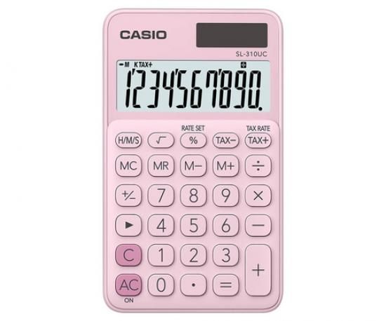 Casio SL-310UC-PK Cep Tipi 10 Hane Pembe Hesap Makinesi resmi