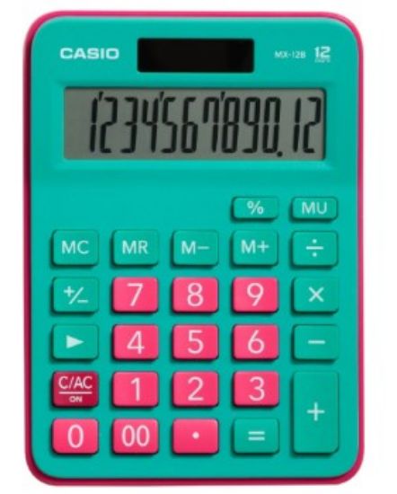Casio MX-12B-GNRD Yeşil+Pembe 12 Hane Masa Üstü Hesap Makinesi resmi