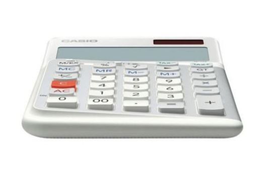 Casio JE-12E-WE Beyaz 12 Hane Masa Üstü Ergonomik Tuşlu Hesap Makinesi resmi