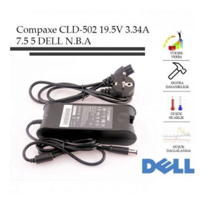 Compaxe CLD-502 65W 19.5V-3.34A 7.4-5.0 Dell Notebook Adaptörü resmi