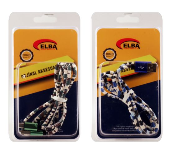Elba ECK-44M Bağlantı Kablosu Micro 1mt Renkli resmi