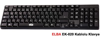 Elba EK-020 Q Usb Siyah Türkçe Kablolu Standart Klavye (1.8Mt Kablo Uzunluğu) resmi