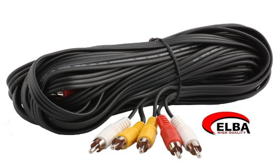 ELBA C0659 3RCA-3RCA Stereo 10mt Kablo resmi