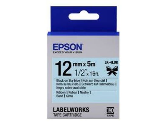 Epson LK-4SBE Gümüş Üzeri Siyah 12mm 9Metre Etiket resmi