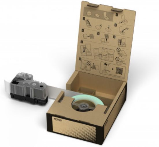 Epson BR-VN50WB Vinil Beyaz Üzeri Siyah 50mm 45Metre Etiket resmi