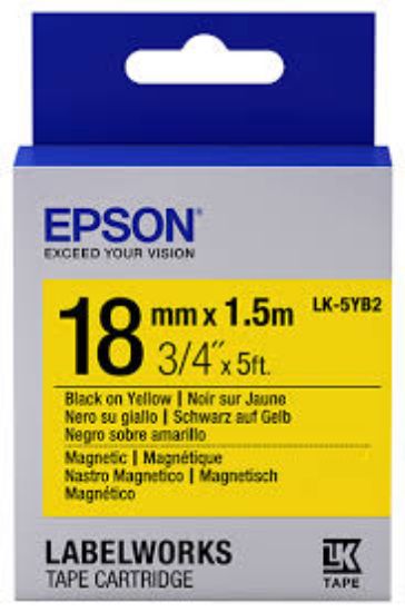 Epson LK-5YB2 Mıknatıslı Sarı Üzeri Siyah 18mm 9Metre Etiket resmi