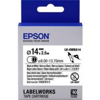 Epson LK-6WBA14 Beyaz Üzeri Siyah Makaron (8-13,7 mm çap) 2,5Metre resmi