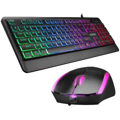 Everest KM-R59 FORZA PLUS Siyah Usb Rainbow Backlight Q Klavye + 1200 dpi Mouse Set resmi