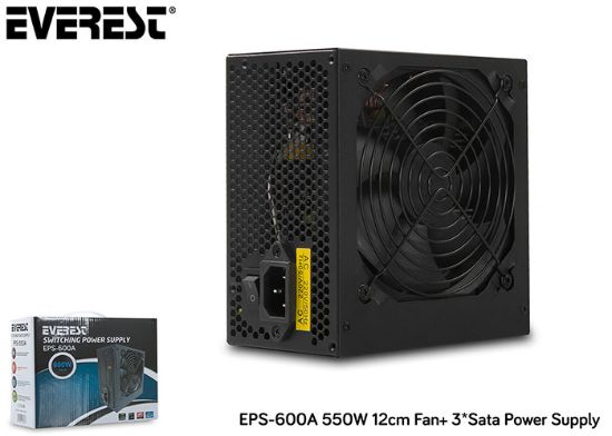 Everest EPS-600A 600w 12cm Fsn 4 Sata Aktif Pfc Güç Kaynağı Power Supply resmi