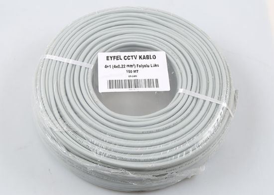 Eyfel EF-C400 4+1 2x0.22 (14x0.18 CCA) Folyolu 100Mt CCTV Kablo resmi