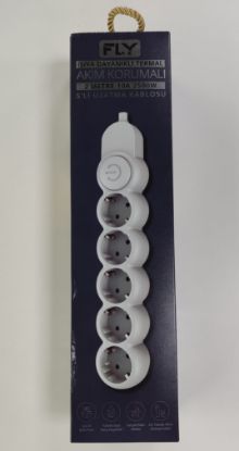 Fly 3394-01 5li 2mt Anahtarlı  Akım Korumalı Priz 2500w resmi