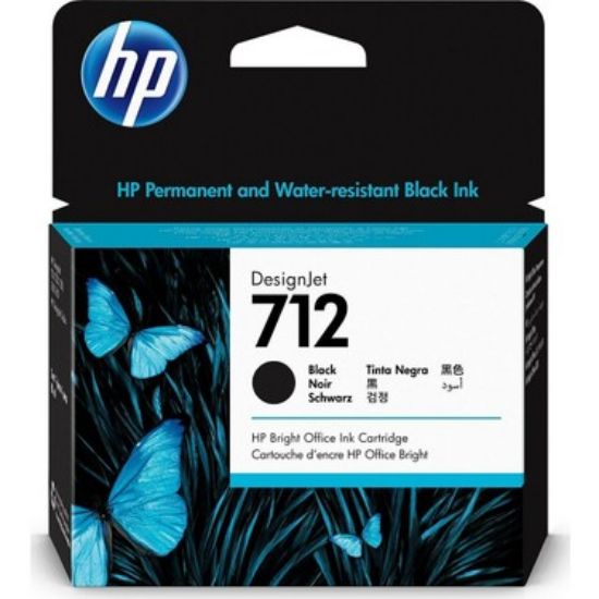 HP 712 Black Siyah 80ML Plotter Kartuşu 3ED71A resmi