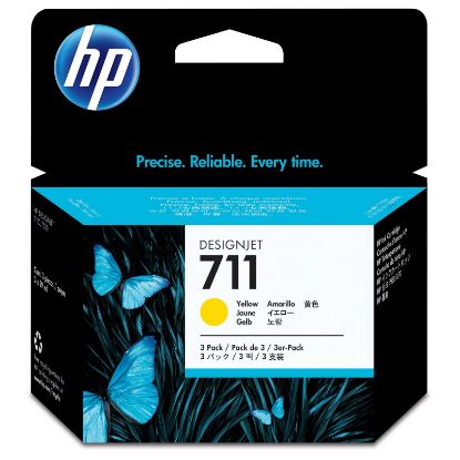 HP 711 Yellow Sarı 29ML 3lü Plotter Kartuş Seti CZ136A resmi