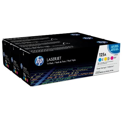 HP 125A Mavi/Kırmızı/Sarı 3lü Takım Toner CF373AM CB541A/CB542A/CB543A resmi