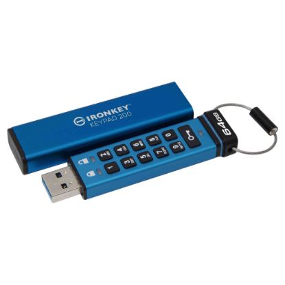 Kingston IKKP200/64GB 64GB IronKey Keypad 200, FIPS 140-3 Lvl 3 (Pending) Flash Bellek resmi
