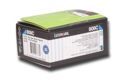 Lexmark 80C80C0 1.000 Sayfa Cyan Mavi Toner CX310/410/510 808C resmi