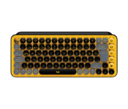 Logitech 920-010818 POP Keys Yellow-Black Kablosuz Mekanik Emoji Klavyesi resmi