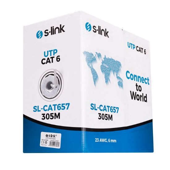 S-link SL-CAT657 305mt 23AWG Utp CAT6 Kablo resmi