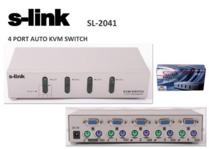 S-link SL-2041 4pc-1mn vga+ps-2 Otomatik Kvm Switch resmi