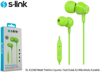 S-link SL-KU160 Mobil Telefon Uyumlu Yesili Kulak İçi Mikrofonlu Kulaklık
 resmi