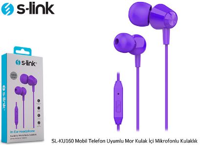 S-link SL-KU160 Mobil Telefon Uyumlu Mor Kulak İçi Mikrofonlu Kulaklık
 resmi
