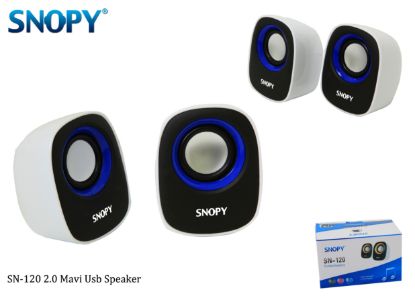Snopy SN-120 Beyaz Mavi Usb Speaker resmi