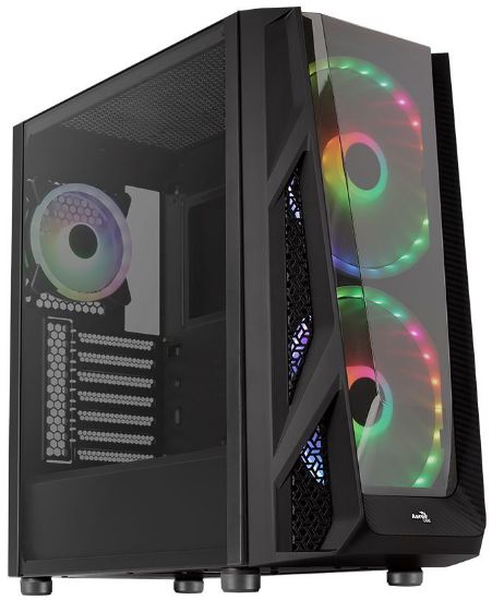 Aerocool NightHawk Duo ARGB 2 x 20cm 1 x 12cm Fan Siyah ATX Bilgisayar Kasası resmi