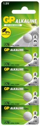 GP GPA76-C5 LR44 Alkalin Düğme Pil 5'li Paket  resmi
